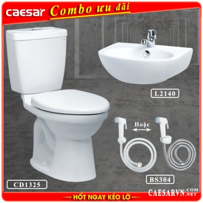Combo khuyến mãi bồn cầu Caesar CD1325 C1