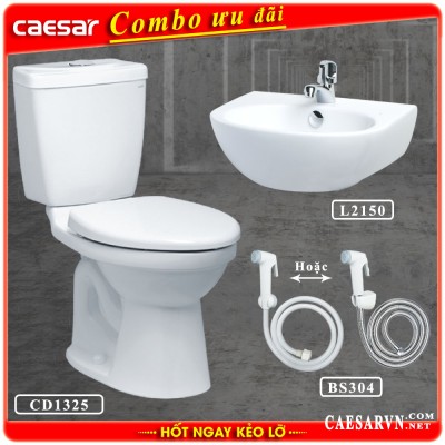 Combo khuyến mãi bồn cầu Caesar CD1325 C2