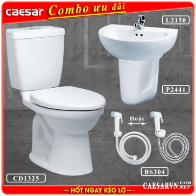 Combo khuyến mãi bồn cầu Caesar CD1325 C3