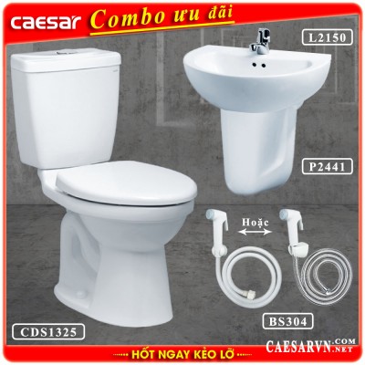 Combo khuyến mãi bồn cầu Caesar CDS1325 C6