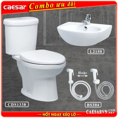 Combo khuyến mãi bồn cầu Caesar CDS1338 D5