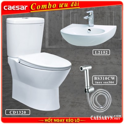 Combo khuyến mãi bồn cầu Caesar CD1320 E2