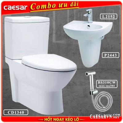 Combo khuyến mãi bồn cầu Caesar CD1340 F3