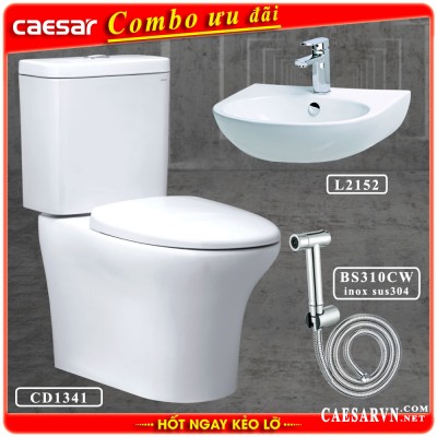 Combo khuyến mãi bồn cầu Caesar CD1341 G2