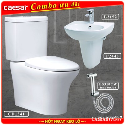 Combo khuyến mãi bồn cầu Caesar CD1341 G3