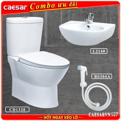 Combo khuyến mãi bồn cầu Caesar CD1320 E1