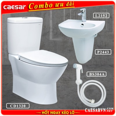 Combo khuyến mãi bồn cầu Caesar CD1320 E3