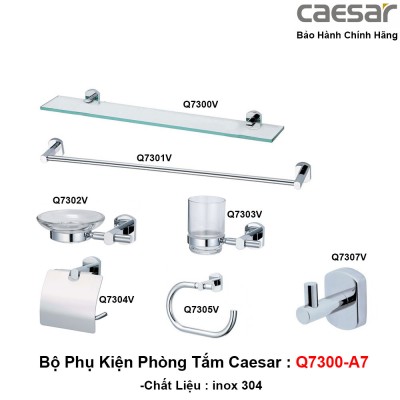 Bộ phụ kiện phòng tắm bằng inox Caesar Q7300-A7