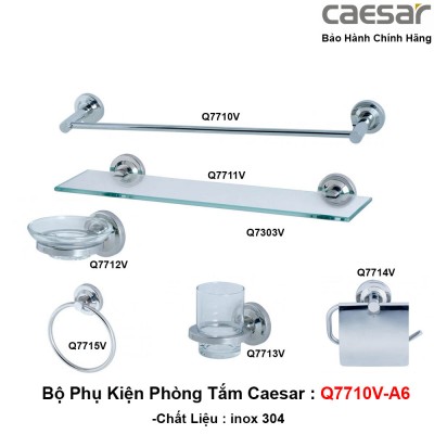 Bộ phụ kiện phòng tắm bằng inox Caesar Q7700-A6